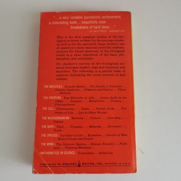 1964 Intelligent Man's Guide to the Biological Sciences Paperback Isaac Asimov - Picture 3 of 9